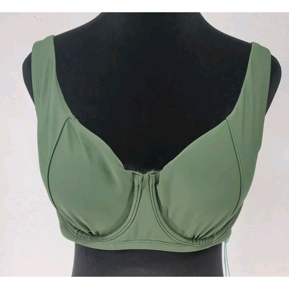 NWT Kona Sol Green Underwire Bikini Top D/DD 8-10 Swimwear W92E5X